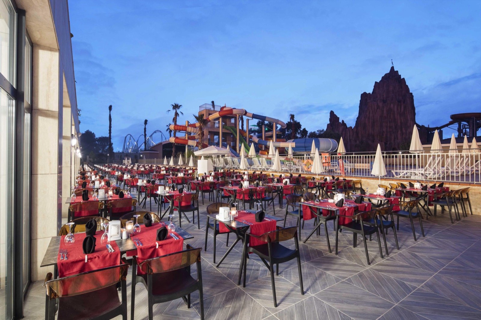 Outdoor restaurant terrace